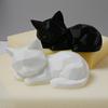 3D Printed Sleeping Cat Figurines Geometric Cat Statue Minimalist Cute Cat Art Crafts