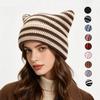 Nuovo Cappello in Lana Uncinetto Piccolo Diavolo Cappello a Strisce Carine Orecchie da Gatto Cappello Caldo Casual