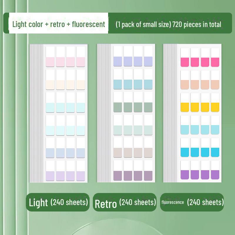 Custom Morandi Index Label Sticky Notes – Fluorescent Bookmarks for Students