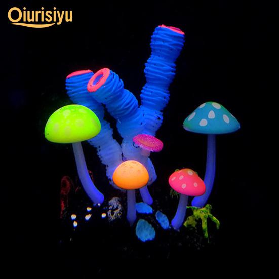 Cheap Fish Tank Artificial Finger Coral Aquarium Plant Decor Luminous