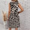 Plus Size V Neck Sleeveless Dress Ditsy Floral Watercolor Print For City Park Walk