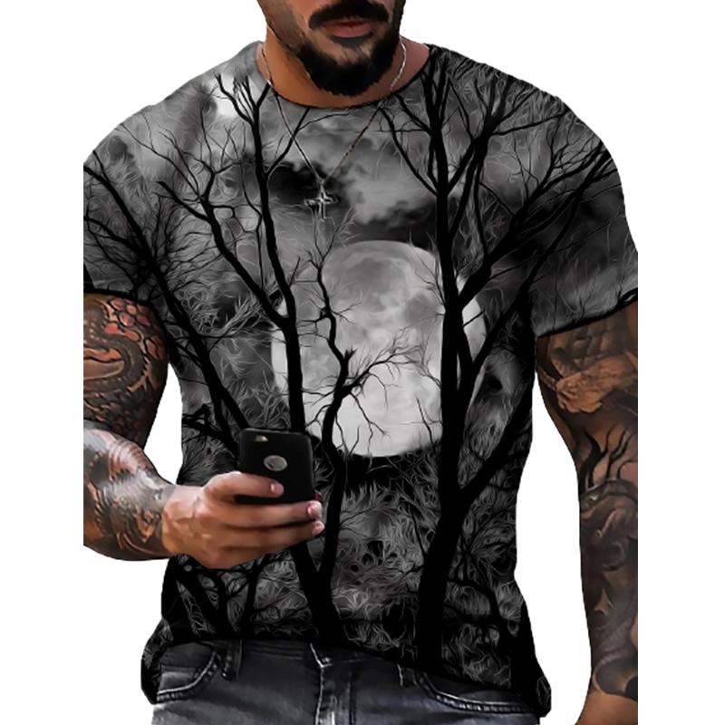 Neue Sommer Herrenmode T-shirt Persönlichkeit Farbe Mondlicht Gedruckt männer T-shirt Top