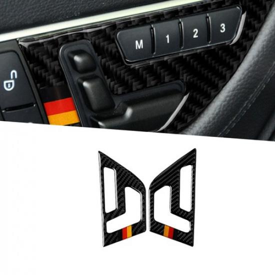 Auto Carbon Fiber Seat Adjust Button Panel Cover Trim B For Benz C class W204
