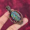 Tree Of Life Fiesta Kingman Turquoise Pendant Copper Wire Wrapped Jewelry