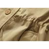 Fashion Loose Drawstring Trench Coat Double-Breasted Casual Loose Short Jacket Women's Cotton Top Spring Autumn