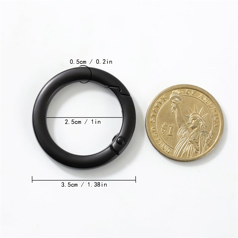 [TANJUN] Set of 4 round carabiner key ring key ring ,lightweight storage Easy to fix Easy to remove one touch Stylish, perfect for backpacks, wallets,