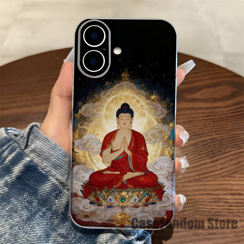 Chinese Buddhist Traditional Guanyin Phone Case For iPhone 17,16,15,14,13,12,11 Pro,Max,Plus,X,XS,XR Mini Transparent Soft Cover
