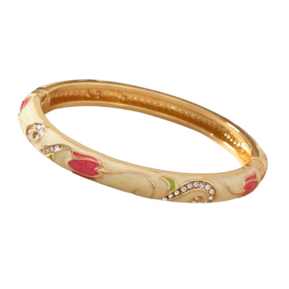 Chinese Style Vintage Cloisonne Bangle Enamel Women's Hand Bracelet Hollow Out Flower Bangle  Girls