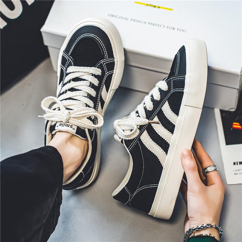 

Green canvas men s shoes 2025 new autumn platform casual board shoes trendy versatile student cloth shoes sports trendy shoes 44 чорний