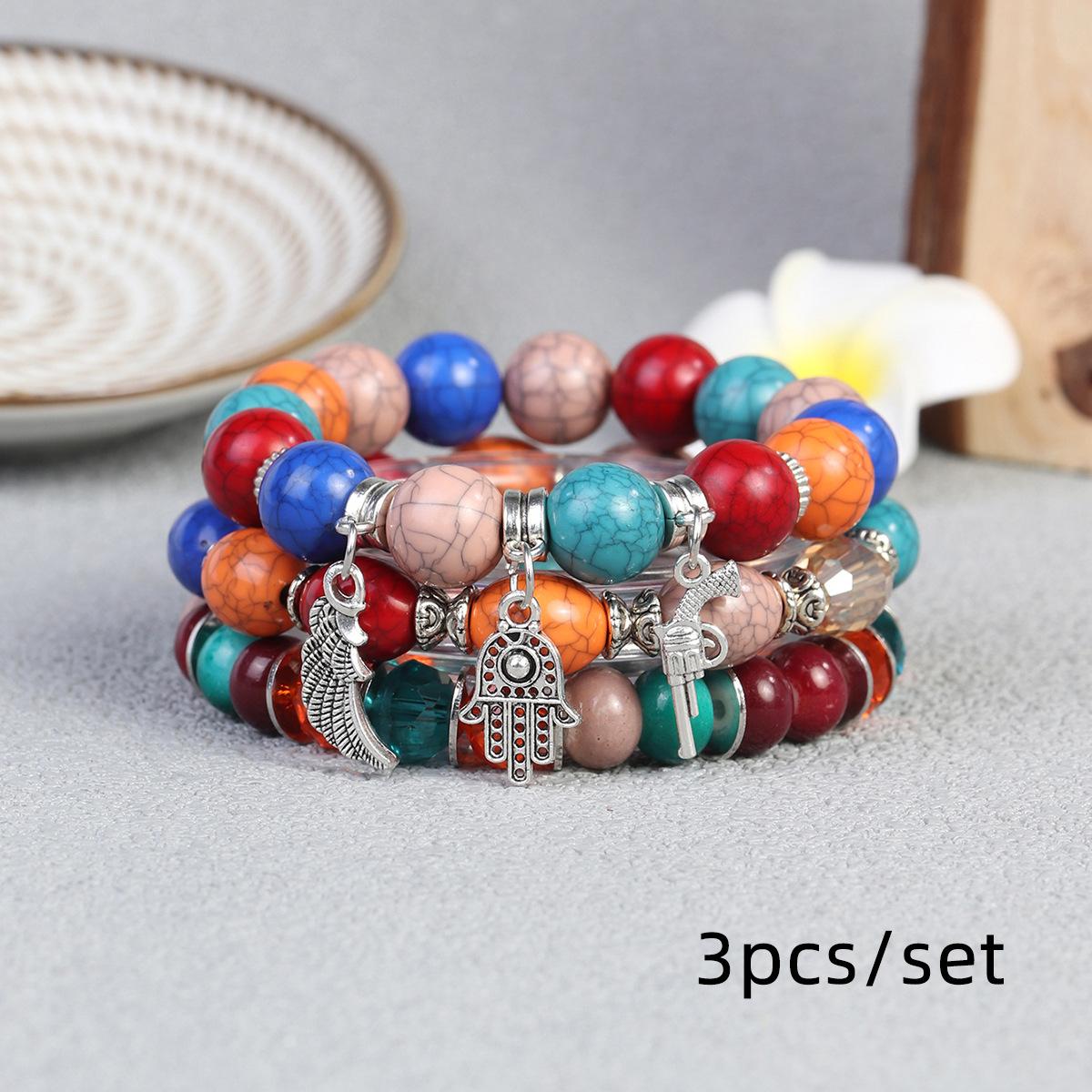 JYL TS Bracelet  Bohemian Heart Multilayer Unique Design Amplifies Charm & Luck secretly mix шифер серый