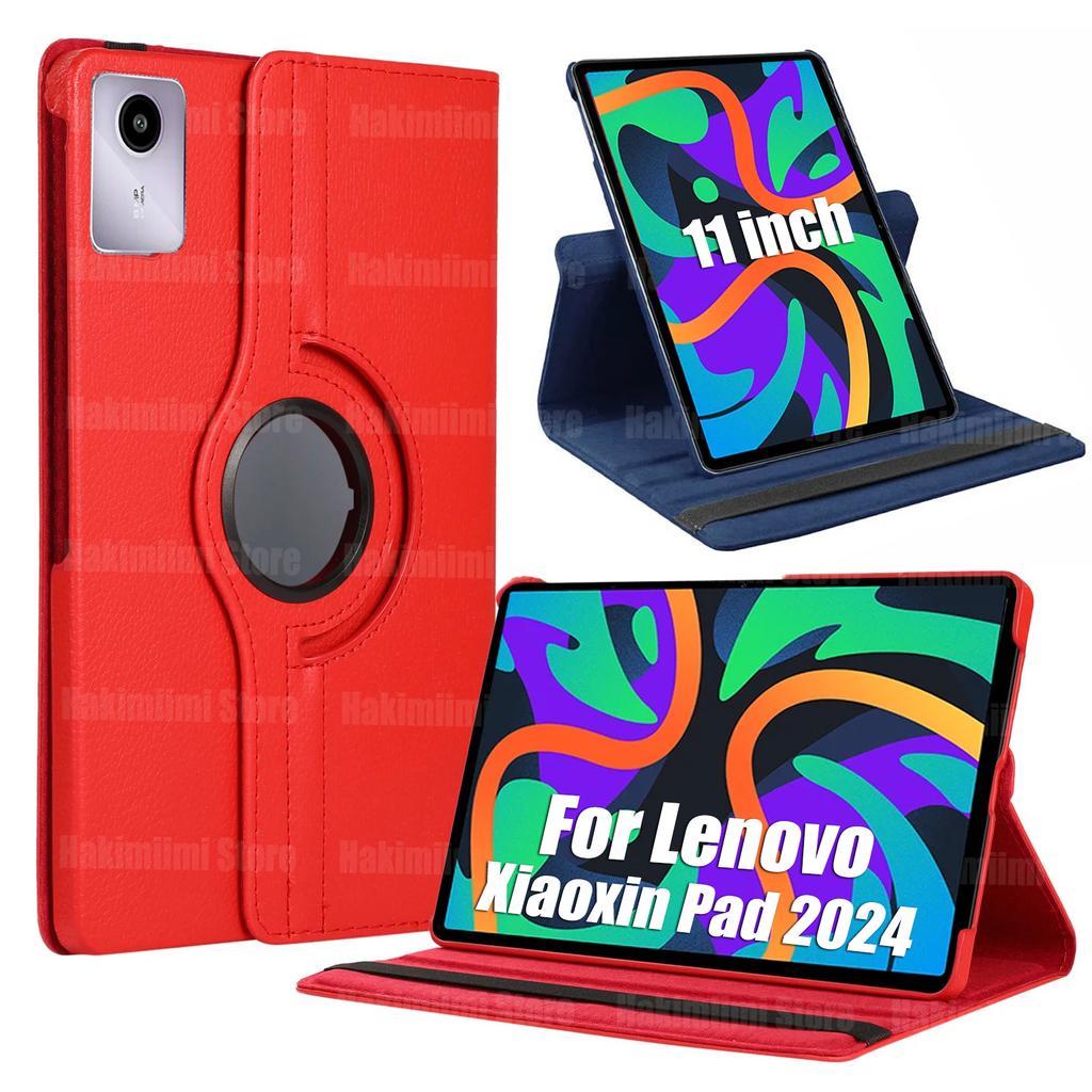 Case for Lenovo Xiaoxin Pad 2024 (11 Inch) PU Leather 360 Rotating Stand with Sleep/Wake Function Cover for Xiaoxin Pad 2024 11"