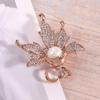 National Diamond Maple Leaf Brooch Women'S Personality Trendy Ins Pin Brooch Women'S Elegance Temperament Coat Button Accessories Suit
