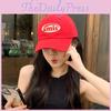 Peaked Hat Red Baseball Cap Amis Letter Pattern Soft Top Adjustable Breathable