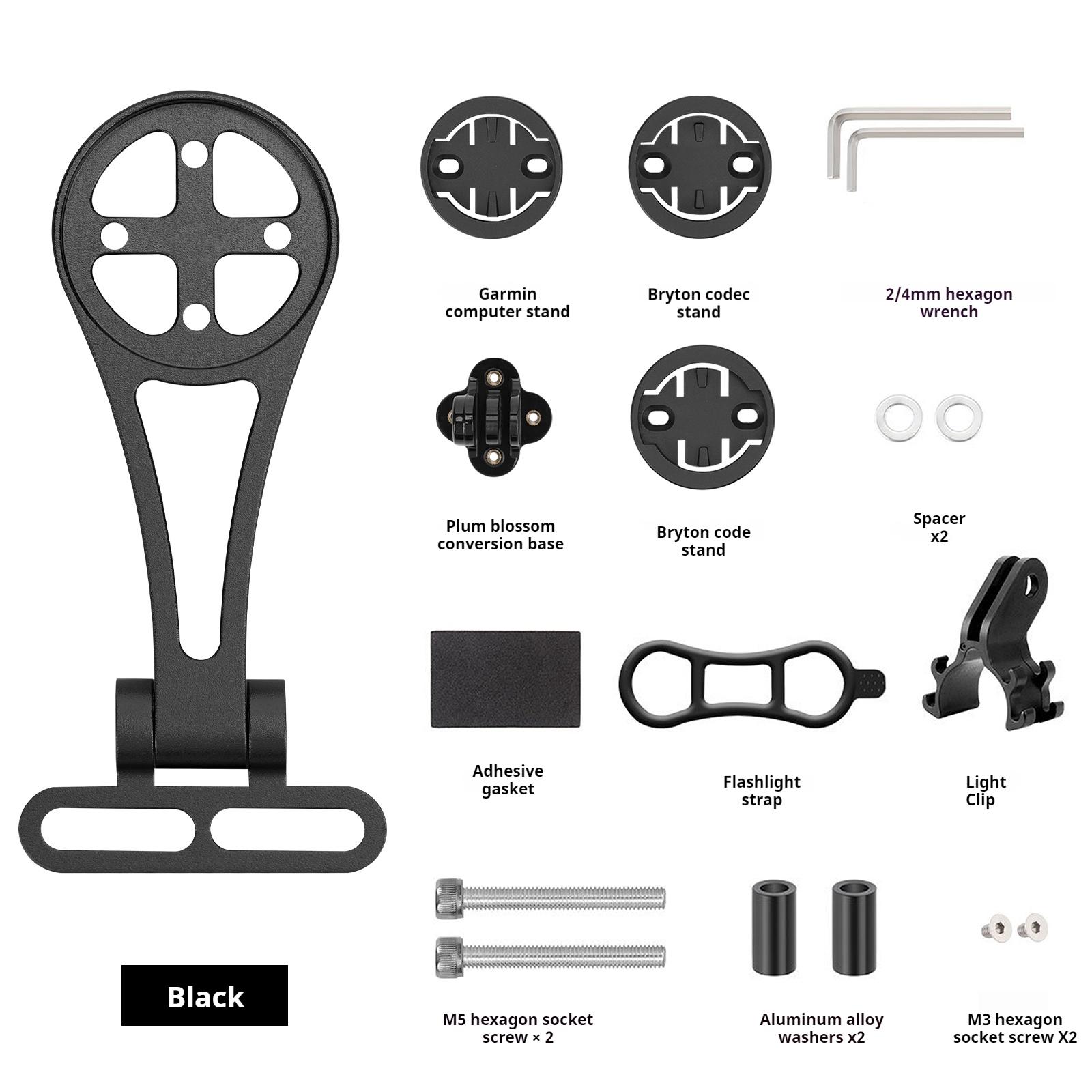 

Aluminum Adjustable Bike Mount For Mountain Bikes Handlebar Light Mount Cycling Accessory чорний