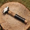 G&B Grumpy Bear Cowhide Handle Camping Hammer - Durable Forged Ground Nail Tool for Outdoor Craftsmanship
