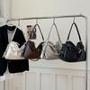 Vintage large capacity soft leather tote bag leather buckle design sense Spice girl locomotive bag heavy industry shoulder messenger bag