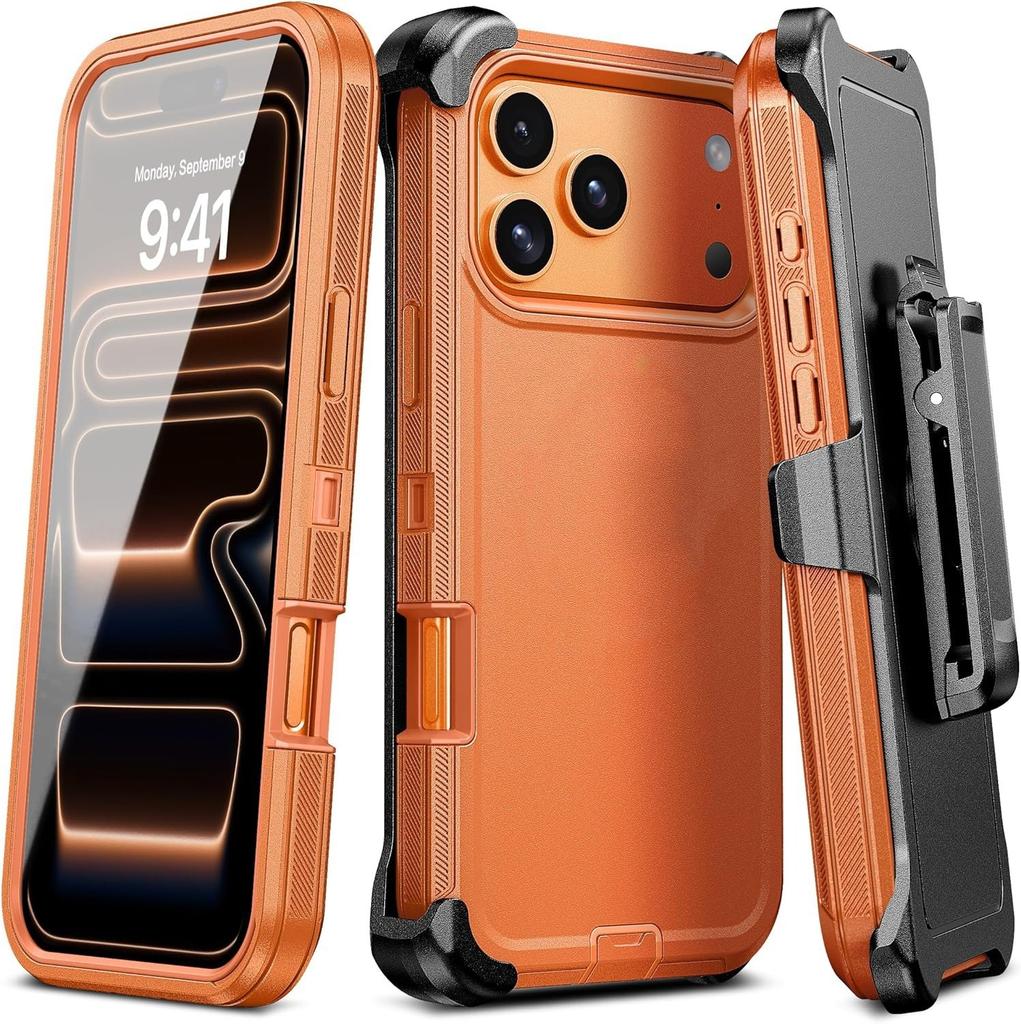 Heavy Duty Hybrid 3IN1 Ott Defender Case For iPhone 17 16 15 14 Plus 13 12 Pro Max Air 17e 16e Shockproof PC Cover With Clip