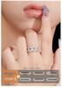 S925 Silver Moissanite Geometric Ring - Hip Hop Style with Rhinestone Inlay