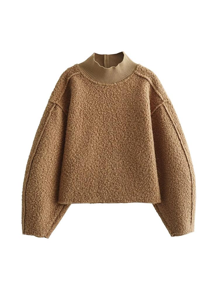 

Sweatshirts For Women Autumn Casual Loose Turtleneck Long Sleeve Pullover Sweater Female Fashion Chic Top Pullovers L хакі