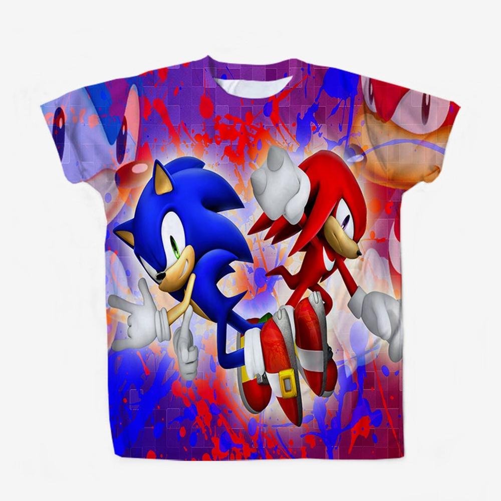Summer Fun Children's 3D Printed Cartoon Character Short Sleeve Casual Comfortable Round Neck Children