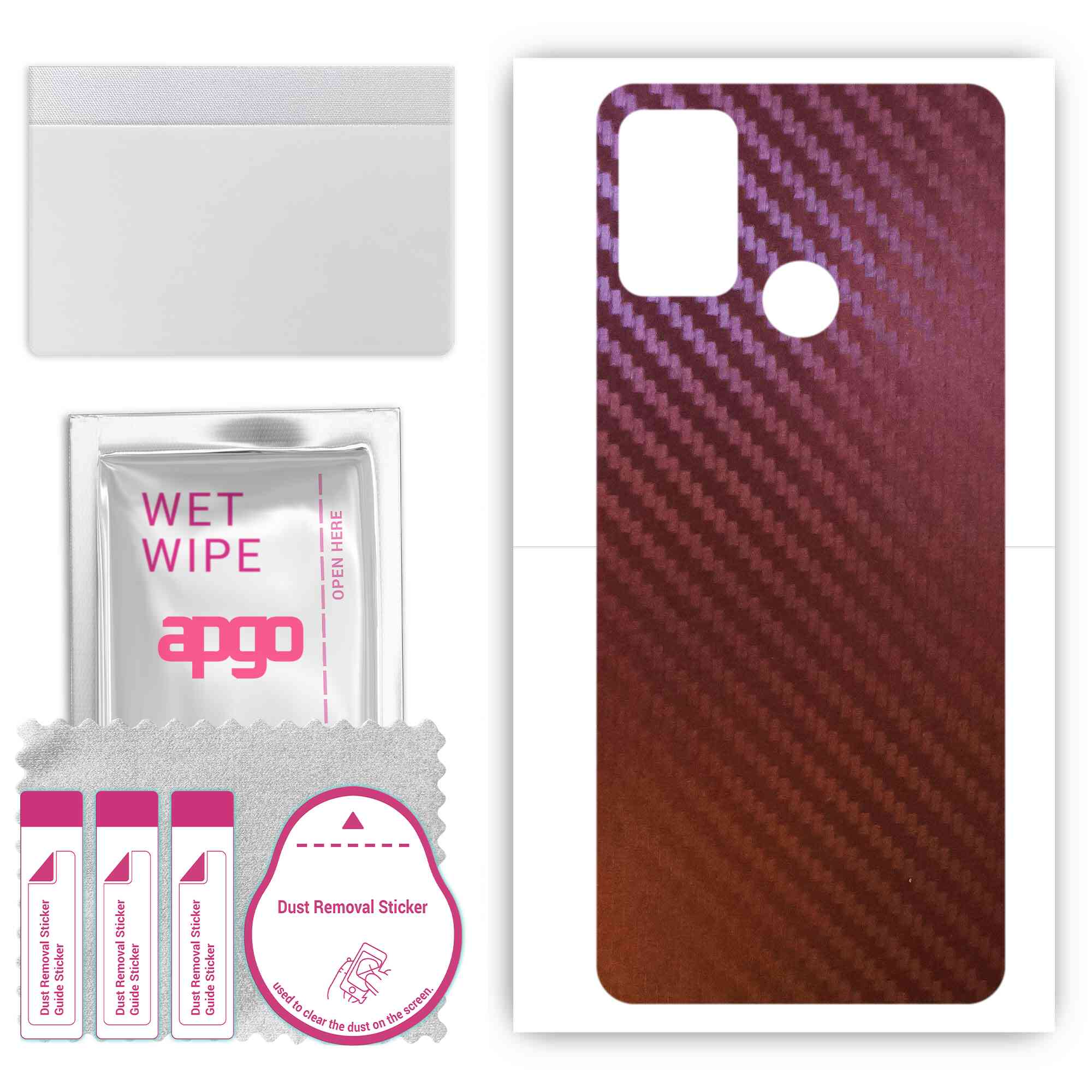 

apgo skin sticker film foil vinyl for the BACK compatible with Honor Play 9A, scratch-resistant, easy to install - Carbon Chameleon CAKA5