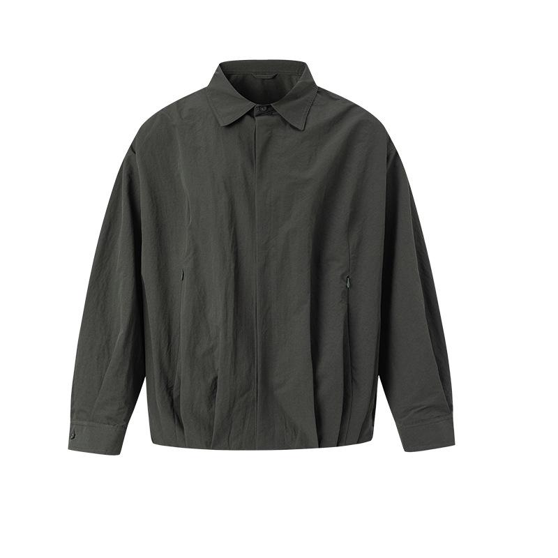 UNF Cleanfit Fleece-Lined Boxy Cotton Jacket - Unisex Long-Sleeve Green (Fleece Lined)