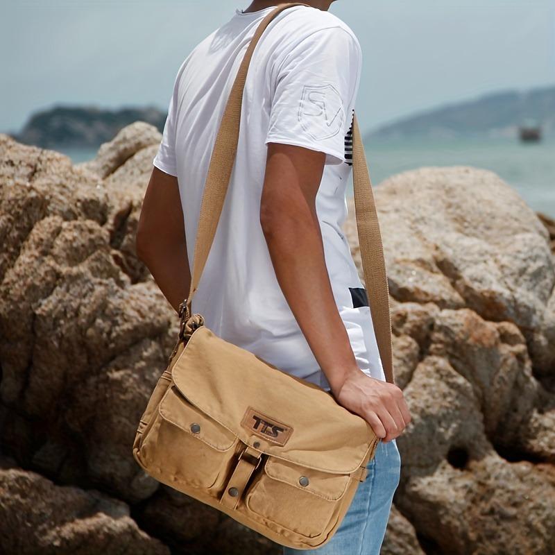 Japanese Retro Casual Canvas Bag, Large Capacity Commute Shoulder Crossbody Bag, College Style Men's and Women's Tote Bags