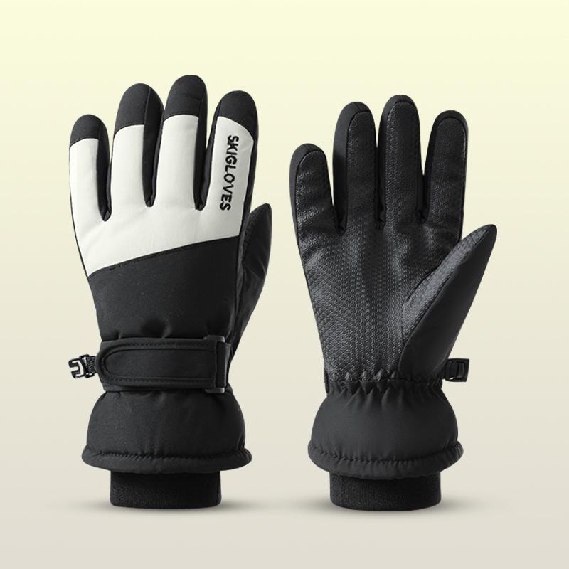 New Design Winter Warm Sports Snowing Non-slip Touchscreen Custom Kids Children Skiing Gloves Free чёрный