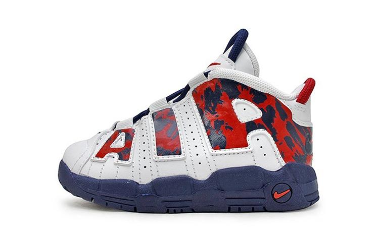 

Nike Air More Uptempo Slip Resistant Abrasion Resistant Balance Mid top Toddler Shoes White Blue Red Infant And Toddler CZ7887-100 21