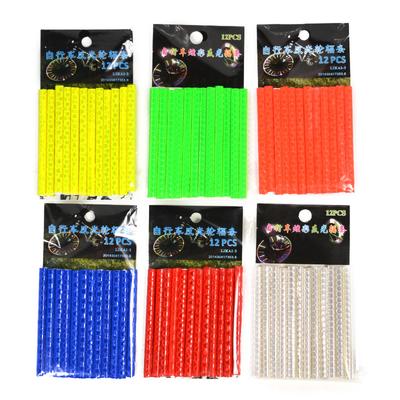 12Pcs Bicycle Lights Wheel Rim Spoke Clip Tube Safety Warning Light Cycling Bike Strip Reflective Reflector Bicycle