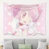 Puella Magi Madoka Magica Kaname Madoka Tapestry Cute Pink Anime Wall Hanging Room Decor for Girls Bedroom Living Room Dorm Home