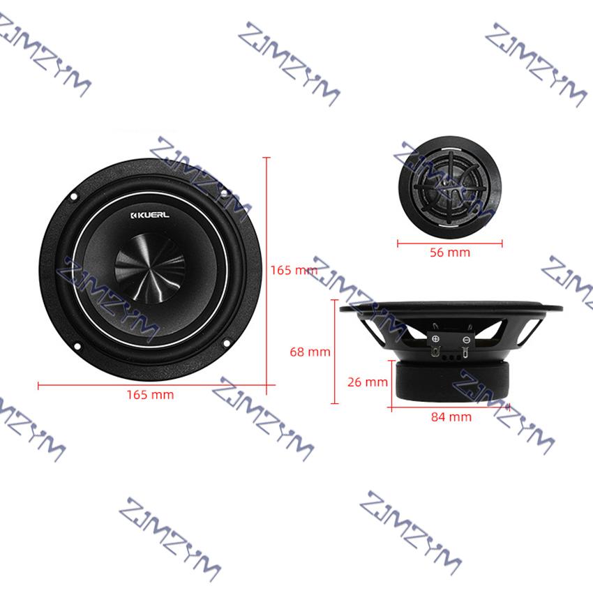 6.5 İnç Araba Ses Sistemi Modifiye Ön Kapı İki Yollu Hoparlör Seti Maksimum Güç 160w RMS 40w Araba İç Mekan Ses Sistemi Hoparlörü