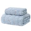 Coral fleece jacquard cloud grid towel bath towel set adult household face towel thickened water absorption