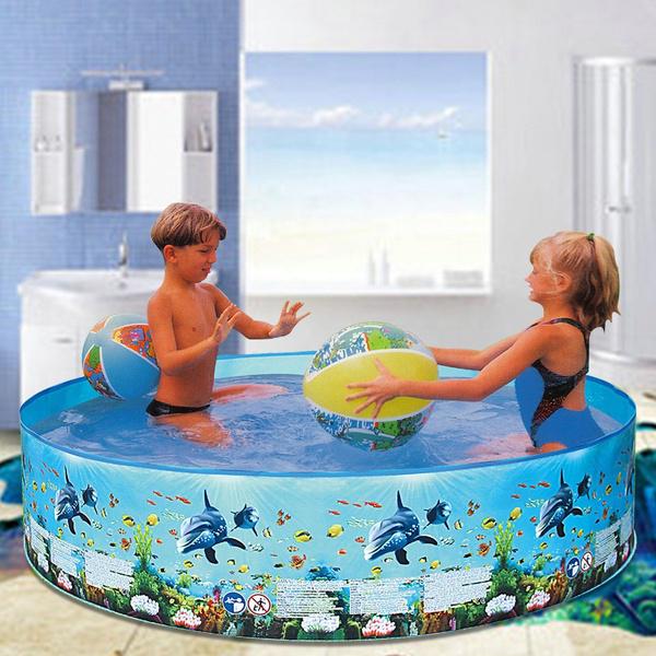 Piscine Gonflable Carrée Enfant – Pataugeoire Bébé Famille, PVC Épais Sans BPA, Intérieur Extérieur Jardin Été