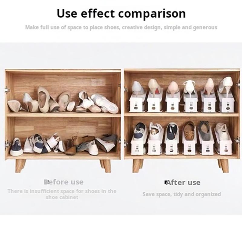 5pcs Adjustable Shoe Rack - Shoe Storage Wonder Double-Layer Shoe Drying Rack with Tiered Shoe Trays Slipper Storage Rack