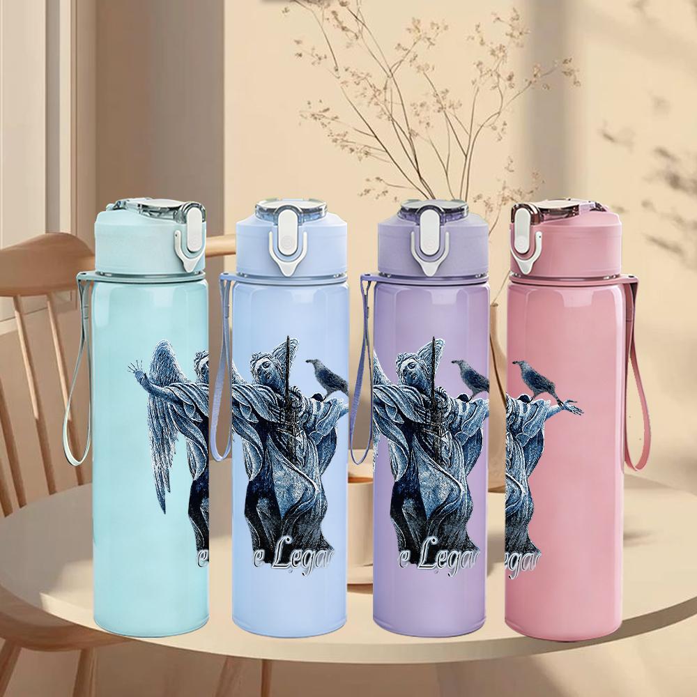 1PC Blue Demon Fantasy Dark Grunge Print 750ml Portable Sports Water Bottle Leakproof Gym Outdoor Travel Drink Cup