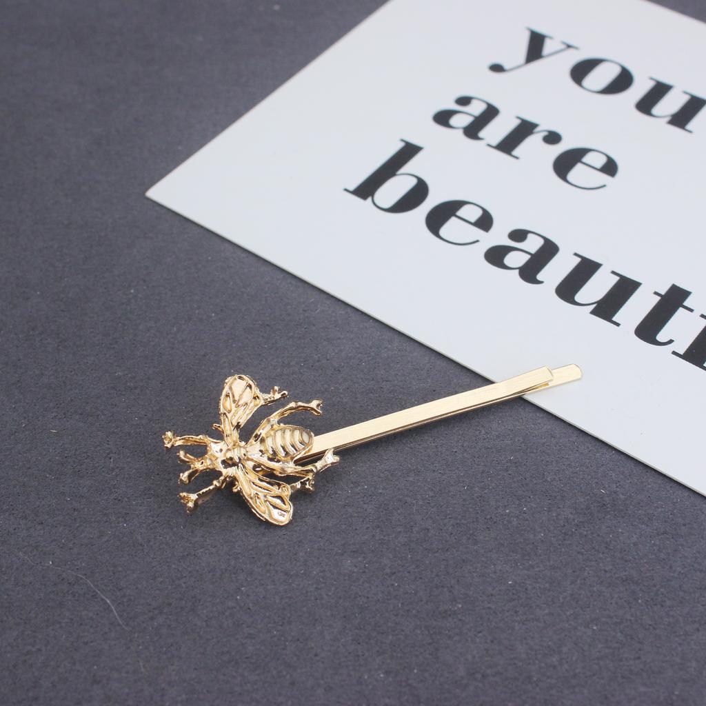 Vintage Gold Color Bee Hair Clips For Bride Wedding Elegant Hair Pin Side ClipAccessories Metal Barrettes Decoration Women Gift