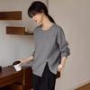 Loose Slit New Chinese Sweatshirt Autumn New Fashionable Casual Simple Sweatshirt for Women