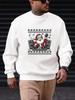 Men'S DJ Santa Claus Pattern Casual Round Neck Sweatshirt 100% Cotton Printed Long-Sleeve Crew Neck Pullover