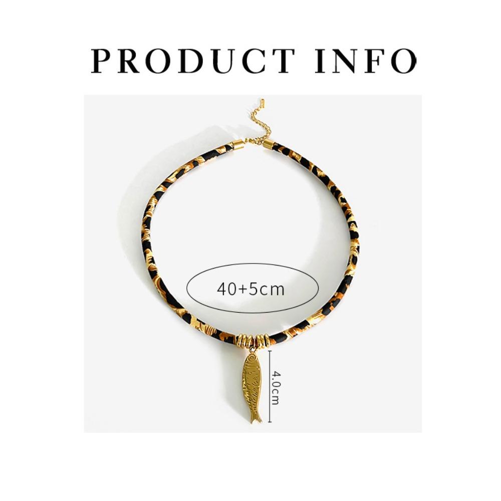 

Gold Plated Pendant Necklace Stainless Steel Sweater Chain Exaggerated Metal Drop Necklace Gifts Fish