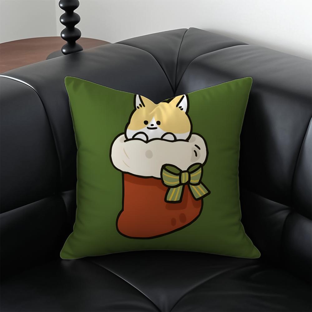 CChristmas Stocking Cushion Cover Pillow Case Antidustmite Invisible zipper silky plush cushion