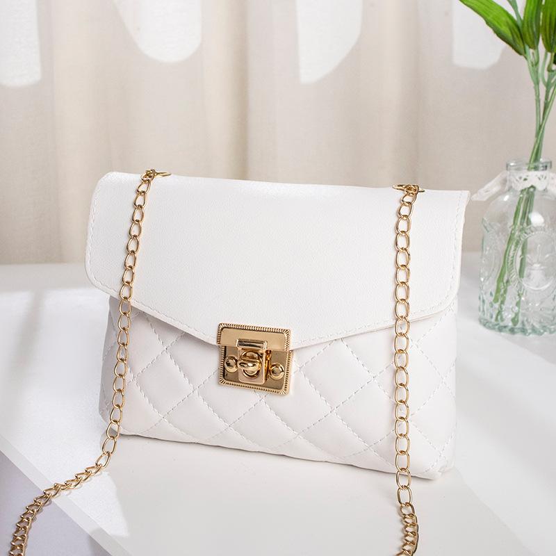 New Embroidered Small Square Bag Autumn Mobile Phone Bag Fashionable and Simple Diamond Shoulder Bag Messenger Bag One Piece