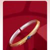 New Chinese Style Open Bracelet for Women, Thousands of Miles of Country Painted Gold Enamel Color Light Luxury High-end Gift Bracelet