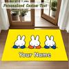 Crystal Velvet Square Rug Custom NameMiffy Pattern Non Slip Home Floor Decor Rug