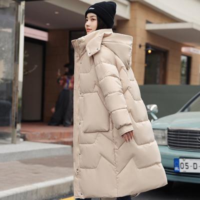 Vêtements rembourrés en coton pour femmes Hiver chapeau amovible vêtements rembourrés en coton Vestes longues pour femmes au-dessus du genou épaissies rembourrées en coton Vestes pour femmes