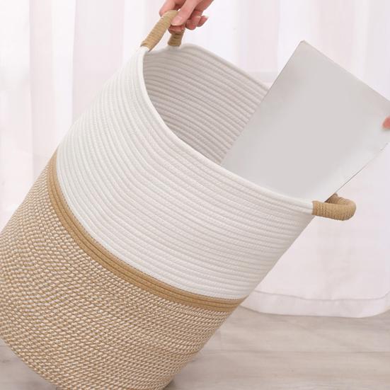 Storage Basket with Easy Carry Large Laundry Capacity Big Opening Handles Backet Home Clothes