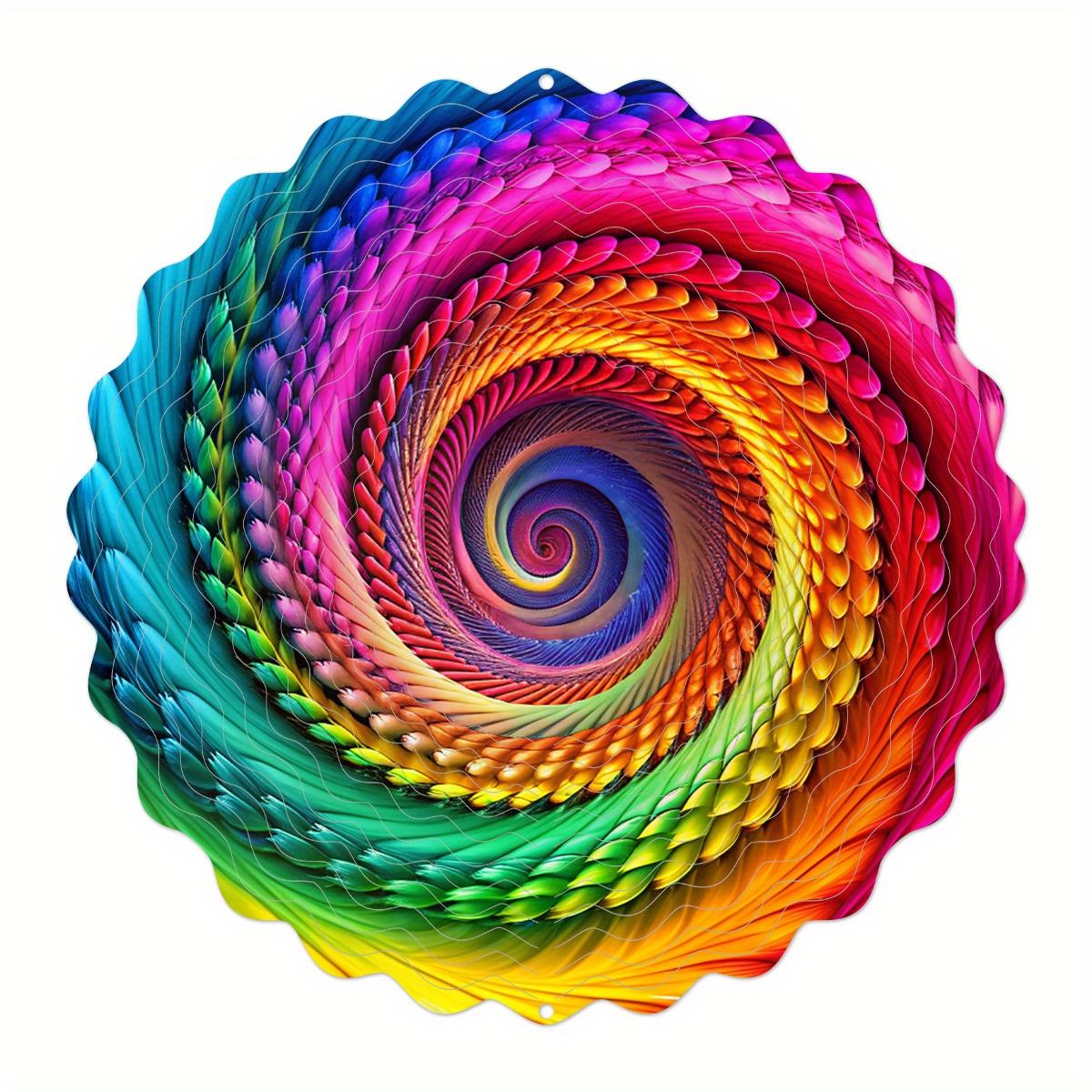 

Colourful Mandala 3D Metal Windmill - Hanging Decor, Suitable for Courtyards and Gardens, Rainbow Design, Christmas Gift