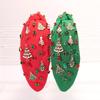 European-American Red Rhinestone Christmas Headband & Hair Clip