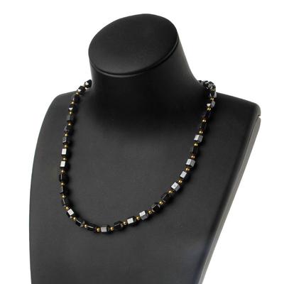 Simple Classic Health Energy Healing Therapy Beaded Magnetic Hematite Necklace for Men and Women Jewelry