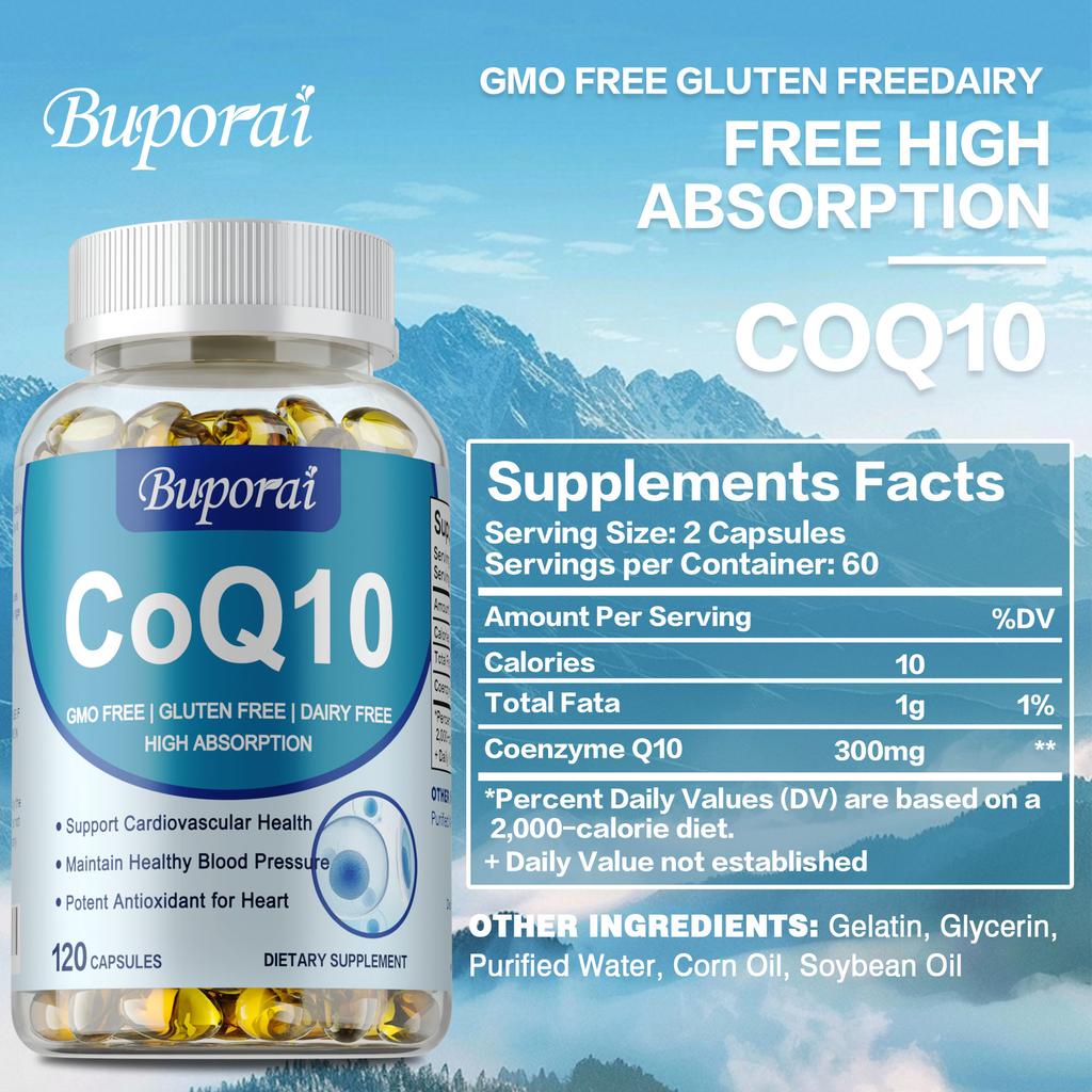 Buporai Coenzyme Q10 300mg Softgels — Antioxidant Support, Daily Wellness, Nutritional Support